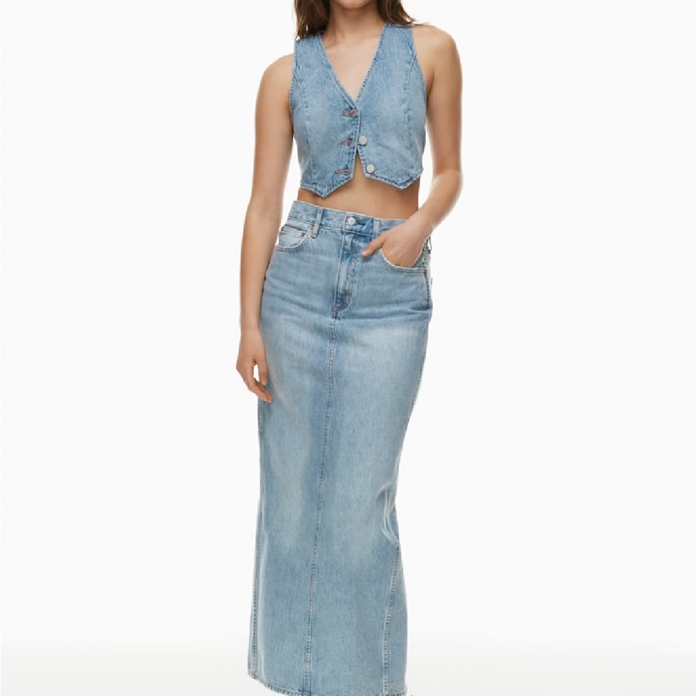 Aritzia Blue Denim Maxi Skirt